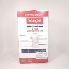 Wrangler Men Cotton Stretch Crew Neck Undershirts White Soft T-Shirts 6-Pack M
