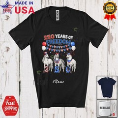 Custom Name 250 Years Of Freedom; Lovely 4th Of July Horse Patriotic T-Shirt