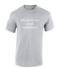 WHITE WINE & SUNSHINE MENS T SHIRT COOL HOLIDAY CLOTHING SUMMER CASUAL TOP