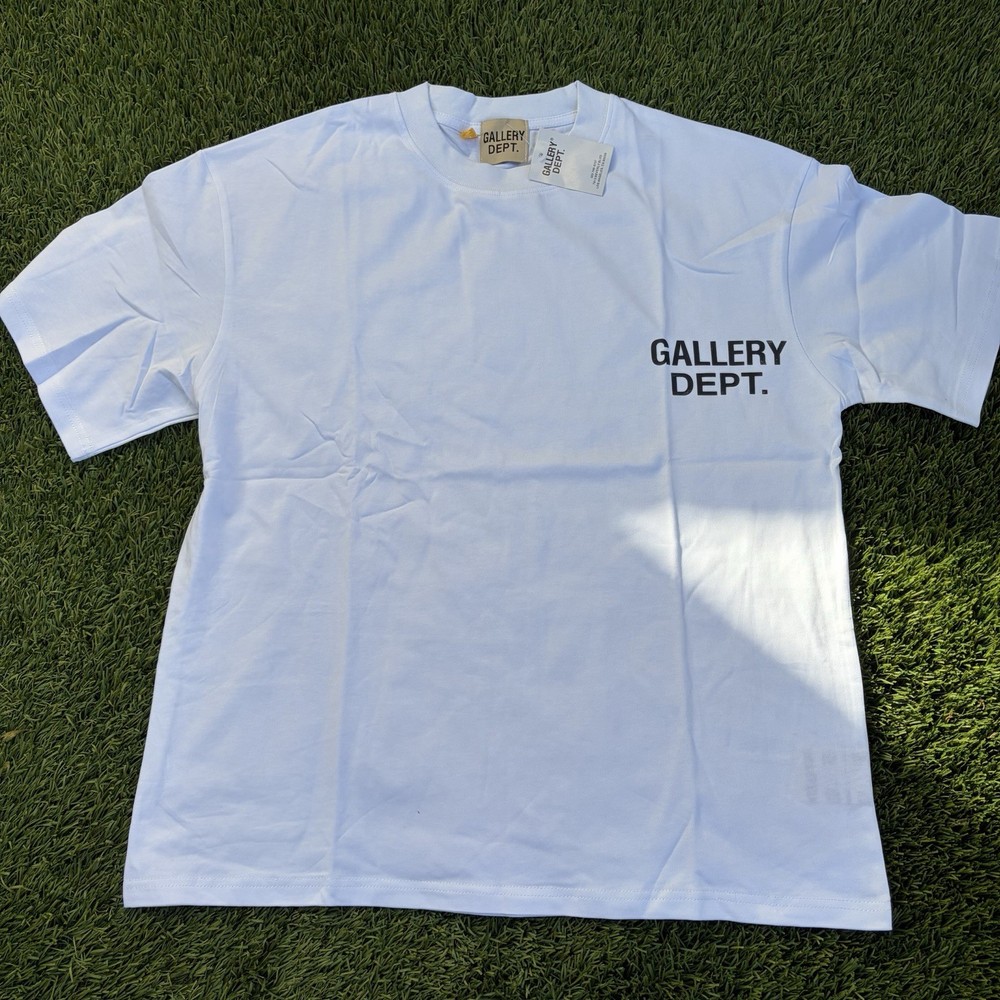 Gallery Dept. Men’s L White Short Sleeve Crew Neck Tee Logo Graphic Print
