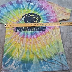 Vintage Penn State Tee M Heavyweight Spiral Rainbow Tie Dye Graphic 100% Cotton