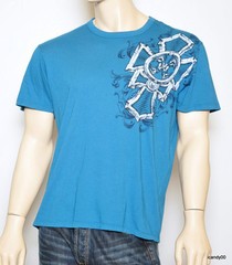 New XTREME COUTURE Wings Cotton/Foil Top T-Shirt Shirt Tee ~Blue *XL