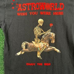 Astroworld T-Shirt Mens M Black Wish You Were Here Skeleton Horse Travis Scott