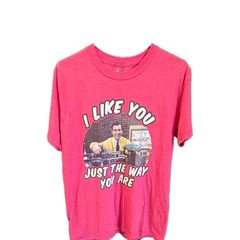 American Classics Mister Rogers’ Neighborhood Pink Graphic Tee M Crew Neck SS