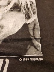 Vintage Nirvana Kurt Cobain T Shirt Single Stitch 1995 Double Sided AOP