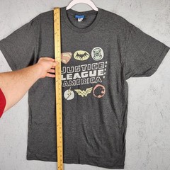 Vintage Justice League Shirt Mens Large Gray DC Comics Superman Batman Graphic