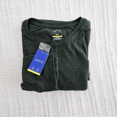 APT 9 Premier Flex Henley Men’s 2XLT Hunter Green Long Sleeve NEW Stretch NWT