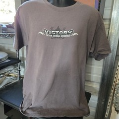 VTG Gildan Mens T-Shirt L Gray Cotton The New American Victory Motorcycles