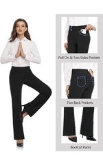 SEVEGO Women’s Bootcut Yoga Dress Pants Inseam High Waist Stretch Work XXL Blk