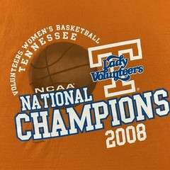 2008 Tennessee Volunteers Shirt Adult Large Orange Lady Vols National Champions