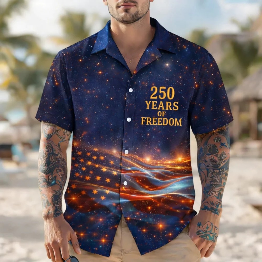 Trendy Patchwork Contrast Color Leaf – 3D Print Hawaiian Shirt – Adults & Youth