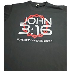 Men’s Casual Crew Neck T-Shirt, John 3:16 Inspirational Quote Print