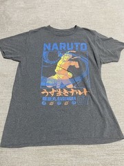 Naruto Shirt Adults Medium Gray T-shirt 2002 Shippuden Collection Rasengan 07