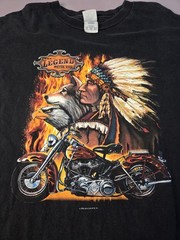 Y2K Legend Never Dies Motorcycle Eagle Wolf Biker Motorcycle Long Sleeve XXL