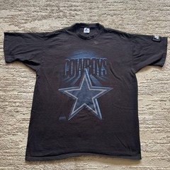 Vintage 90s Starter Dallas Cowboys Tee Mens Large Black NFL Football Tee USA