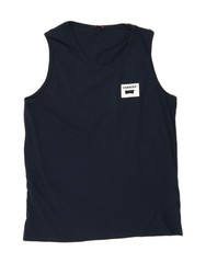 CARRERA Mens Vest Top Large Navy Blue Cotton BY23