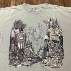 Vintage Nature Art T Shirt Size 2XL 1990s Hunting Animals American XXL Y2K Texas
