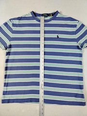 Polo Ralph Lauren Shirt Mens Medium Blue Striped Classic Fit Logo Tee Preppy