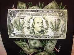 BENJAMIN FRANKLIN 1/8 OUNCE MARIJUANA BILL CANNABIS MONEY T-SHIRT SHIRT