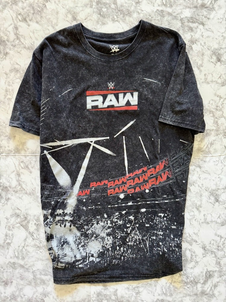 WWE Men’s Acid Wash Short Sleeve T-shirt Size 2XL in Black