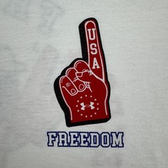 Under Armour HeatGear Mens XL T-Shirt White Freedom Celebrate Graphic