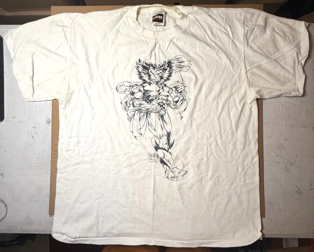 VINTAGE MARVEL KICKIN’ BACK ’94 WOLVERINE STAFF T-Shirt * SIZE XL * SUPER RARE!