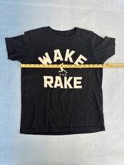 Baseball Swag Wake and Rake Black & White Boys T-Shirt Size X Large