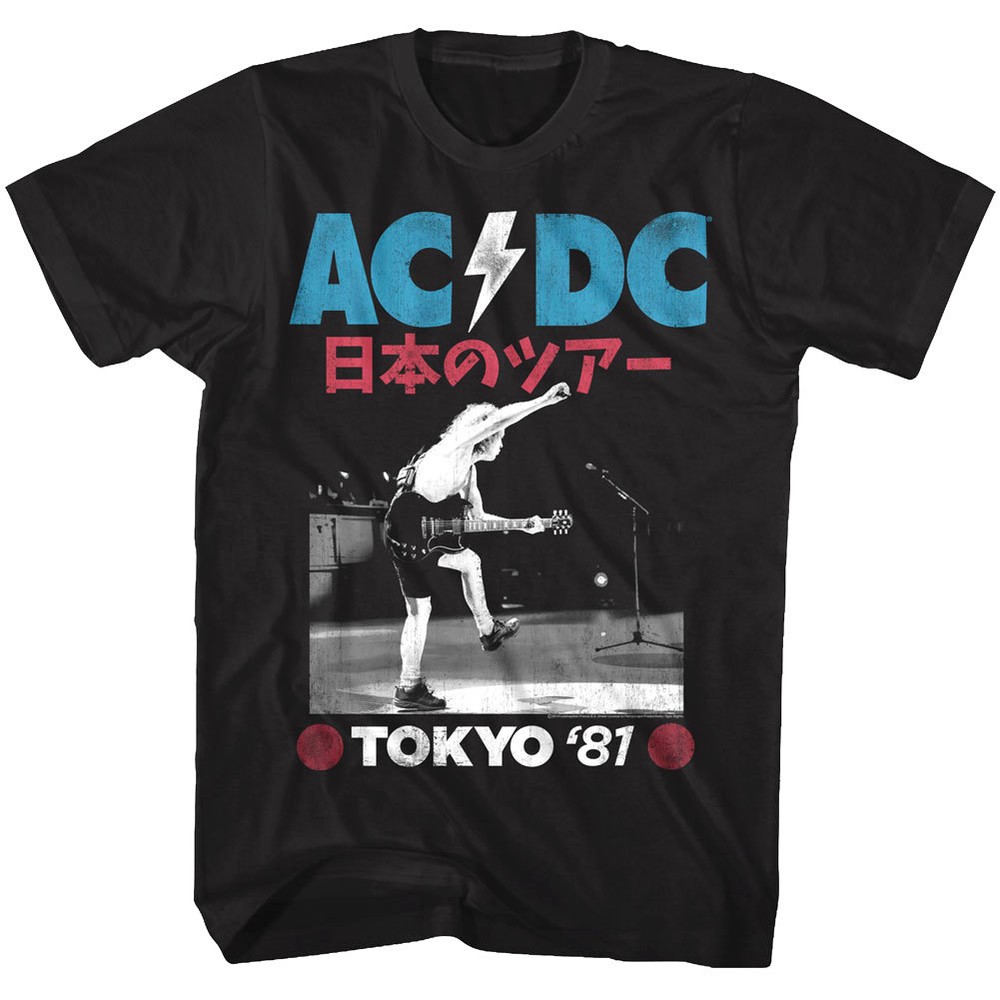 ACDC Tokyo Japan Tour 1981 Men’s T Shirt Angus Young Metal Rock Band Concert Top