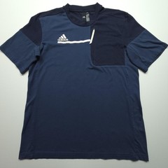 Adidas Mens Shirt Medium Blue Built For Purpose Colorblock Zip Pocket Sports Tee