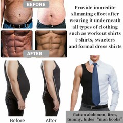 Men’s Slimming Tummy Body Shaper Vest Compression T-Shirt Ultra Durable Tank Top
