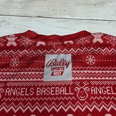 Los Angeles Angels T-Shirt Mens XL Red Holiday Ugly Sweater Print Baseball Tee