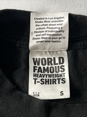 Shaka Wear Mens T Shirt S Black Streetwear Essentials 100% Cotton Garment Dye