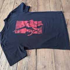 Nike Air Jordan MJ Dunk Graphic T-Shirt Mens Small Black Red FB7462-010 Comic
