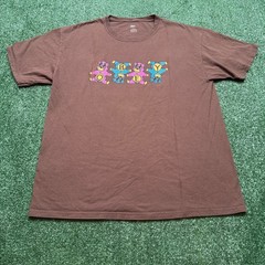 Obey Mens Shirt Size L Brown Short Sleeve Teddy Bear Graphic Tee Streetwear