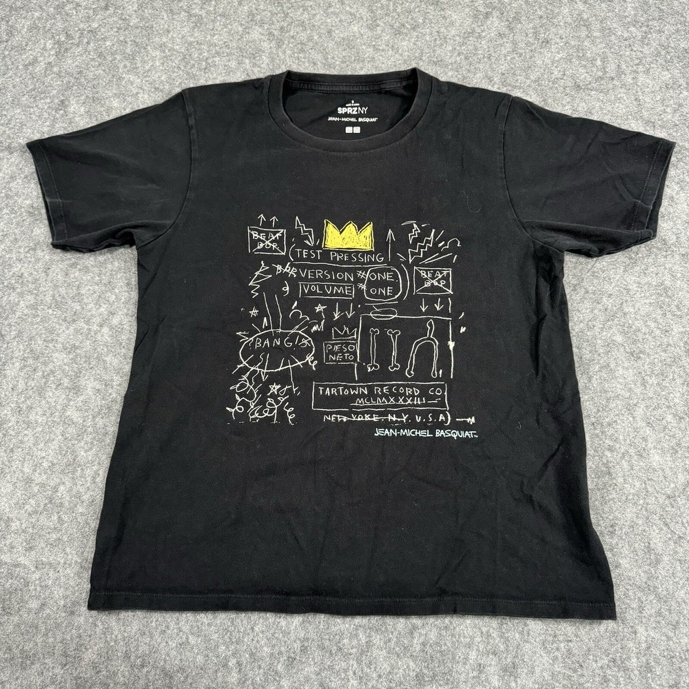 Gonzo Basquiat Jean Michel Black Short Sleeve Shirt Graphic Tee Uni Qlo Size Sm