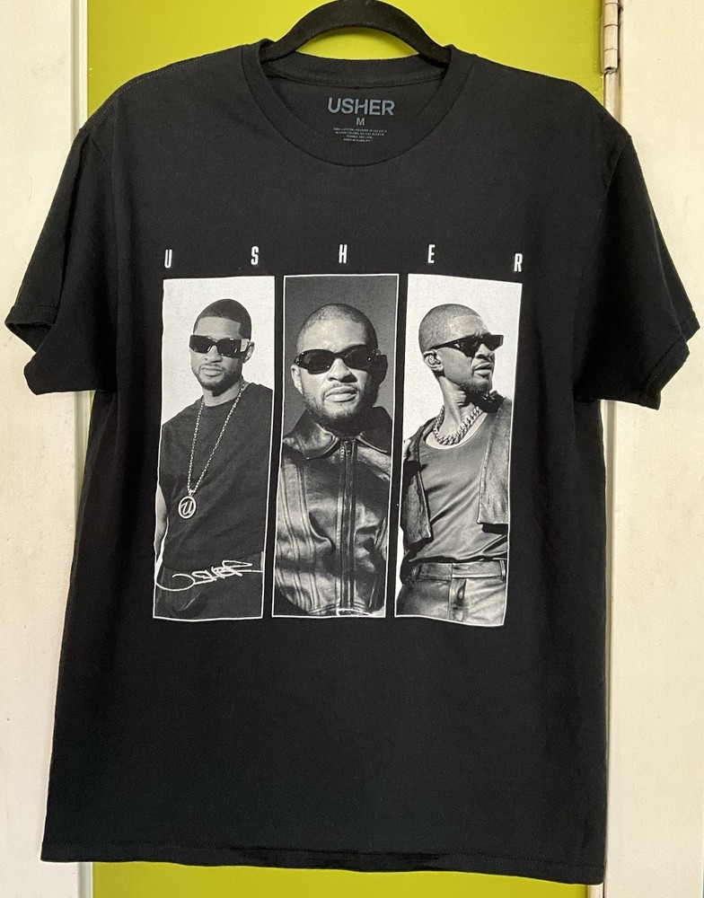 Usher Past Present Future Tour Concert T-Shirt 2024 Houston Tx Toyota Center SzM