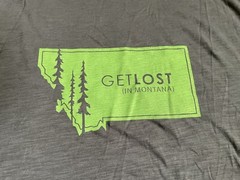 NEW District Made “Montana Get Lost” XL Shirt – Gray With Green Graphic