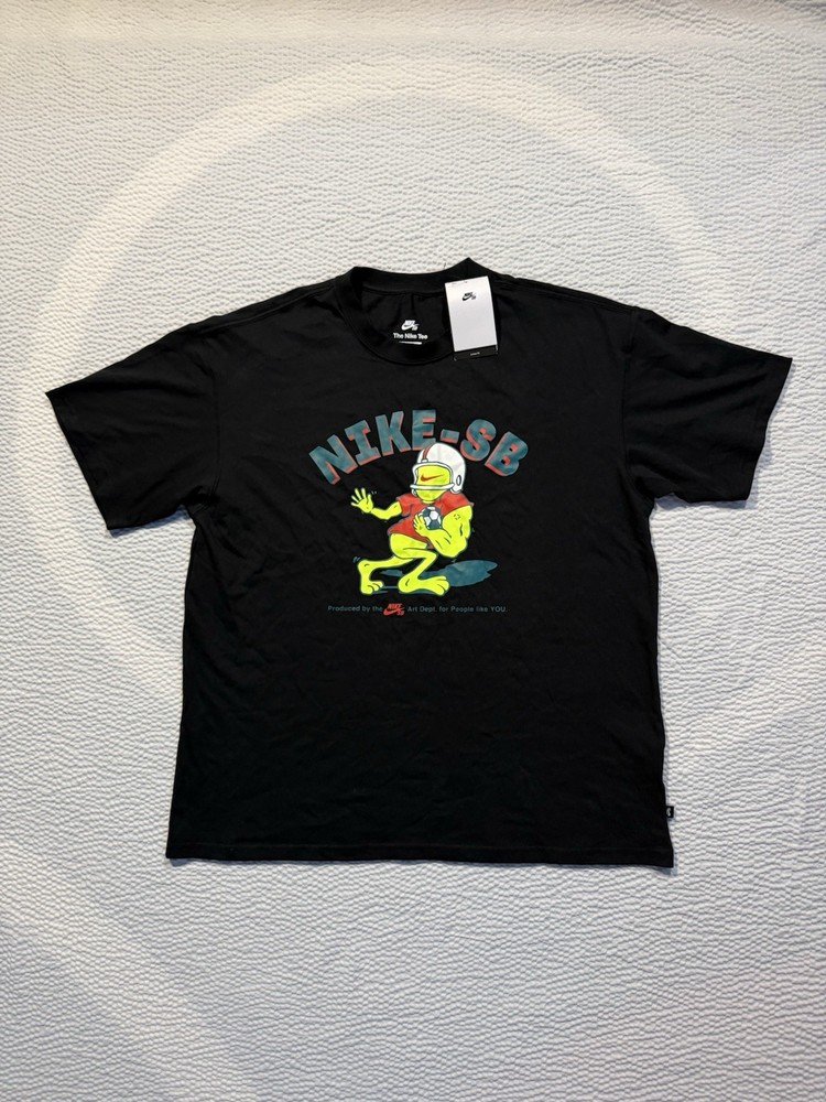 Nike SB T-Shirt Mens Size Large Black Tee Loose Fit Sports Guy NWT Retail $45