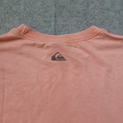 Quiksilver T Shirt Mens Large Peach Graphic Logo Short Sleeve Early 2000s