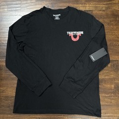NWT True Religion Graphic Logo Long Sleeve Tee Black Men’s Size XL. C5