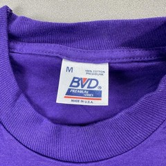 Vintage Purple Pocket T-Shirt Mens Medium BVD Blank Single Stitch Made USA 90s