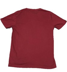 True Religion Buddha Graphic SS Tee Mens S Red Silver Metallic Foil Logo T-Shirt