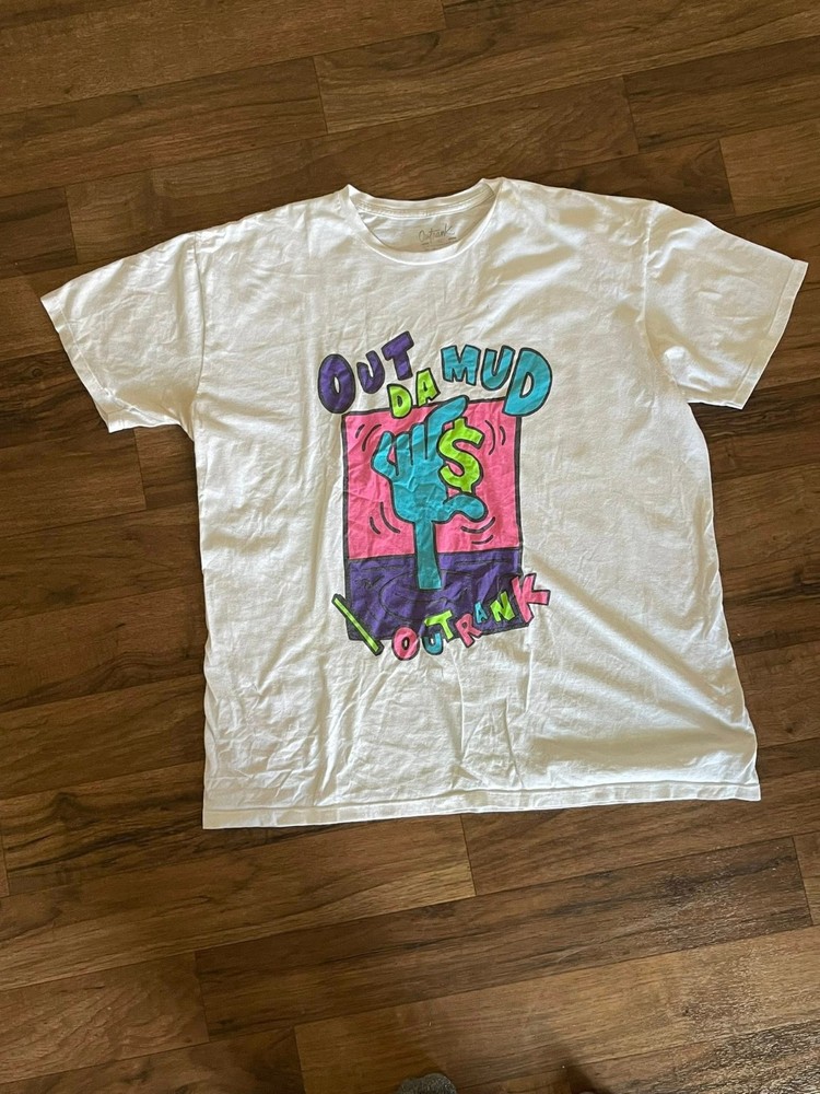 Outrank Mens White Graphic Tshirt Size XL