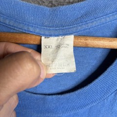 VTG 80s Faded Selvedge Front Pocket Worn Cotton Blank Single Stitch T-Shirt 2XL