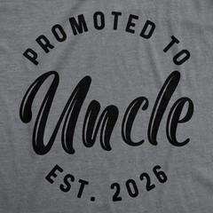 Mens Funny T Shirts Promoted To Uncle 2026 Sarcastic Family Tee For Men