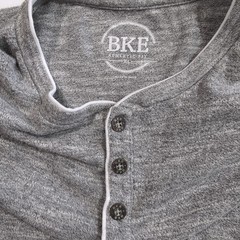 BKE Buckle Henley Shirt Mens XL Grey Pullover Long Sleeve Marled Active Casual