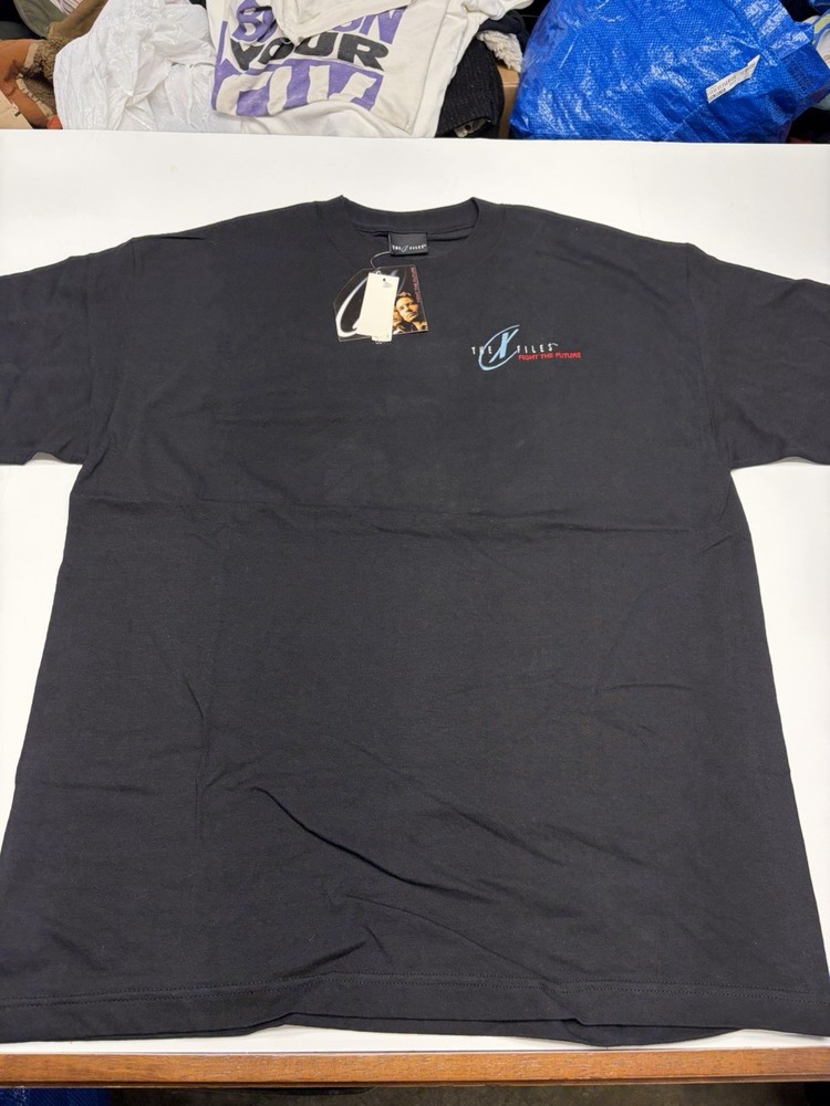 Vintage 90s Official X-Files Mulder & Scully Double Sided Sci-Fi XL Tshirt New