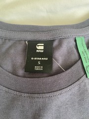 G-STAR RAW Organic Cotton Graphic Logo Tee T-Shirt in Fantem Blue Mens Size S