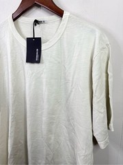 Buck Mason white sand slub curved hem tee shirt size Xl new flaw