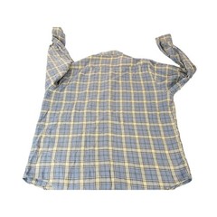 John Ashford Men’s T-Shirt Large Blue Tan Plaid 100% Cotton